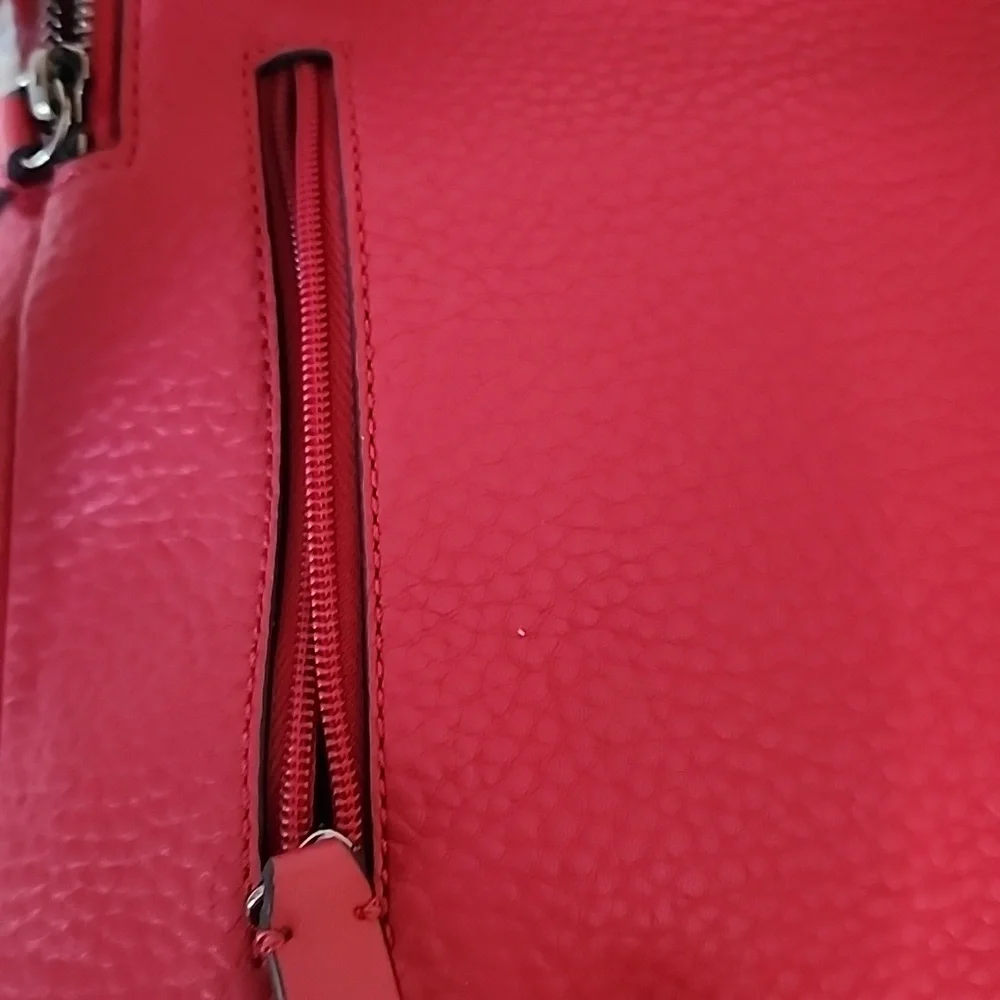 Calvin Klein Dark Red Faux Leather Backpack